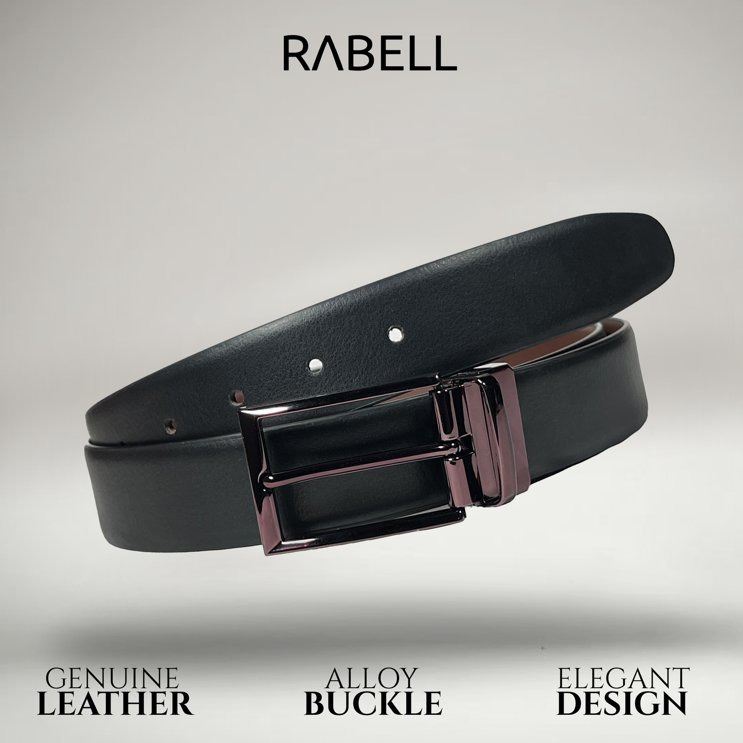 RABELL Reversible Italian Leather Belt Fit's size 28 to 46 inch (Magnum Brown)