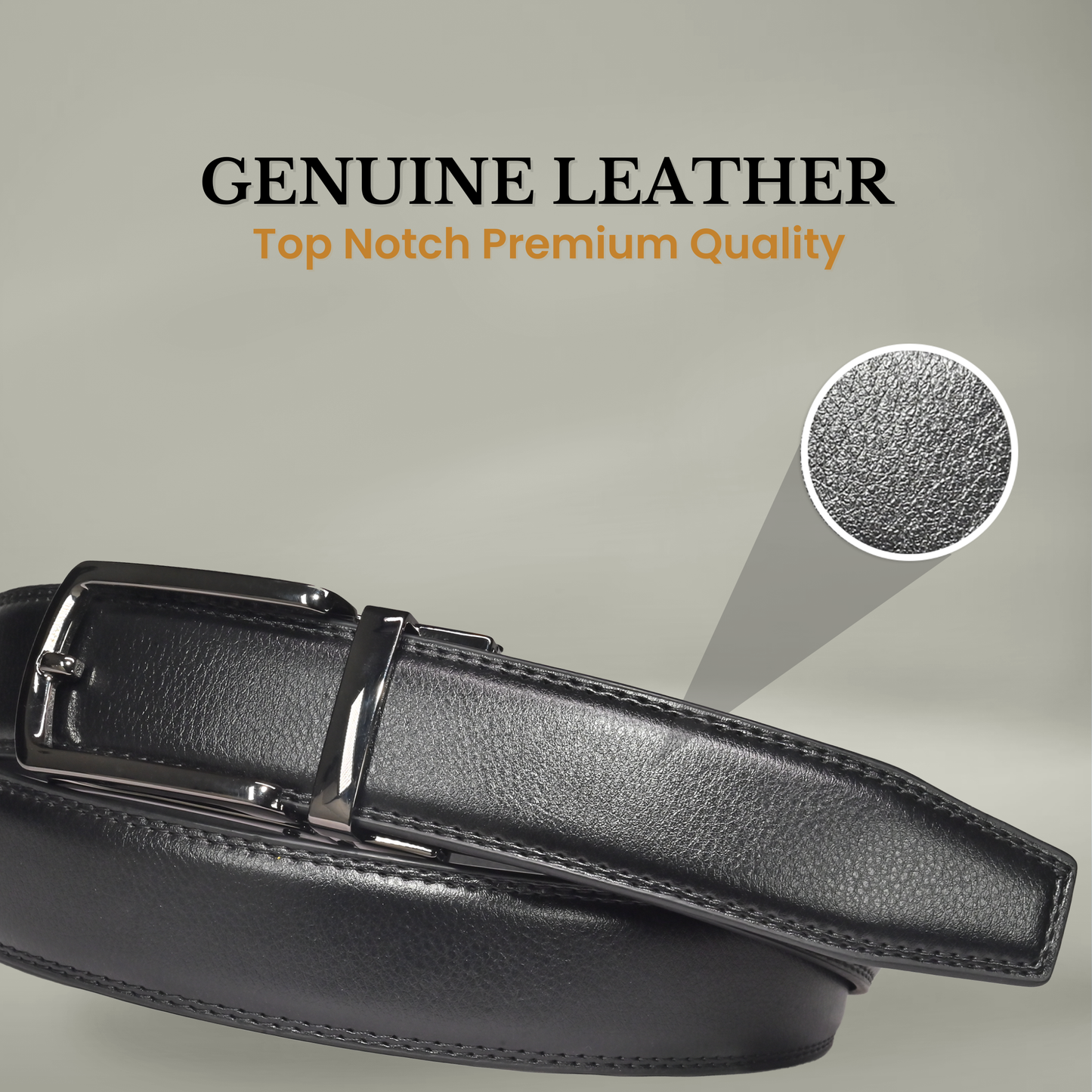 RABELL Genuine Leather Belt Fit's size 28 to 46 inch (Titan Black)