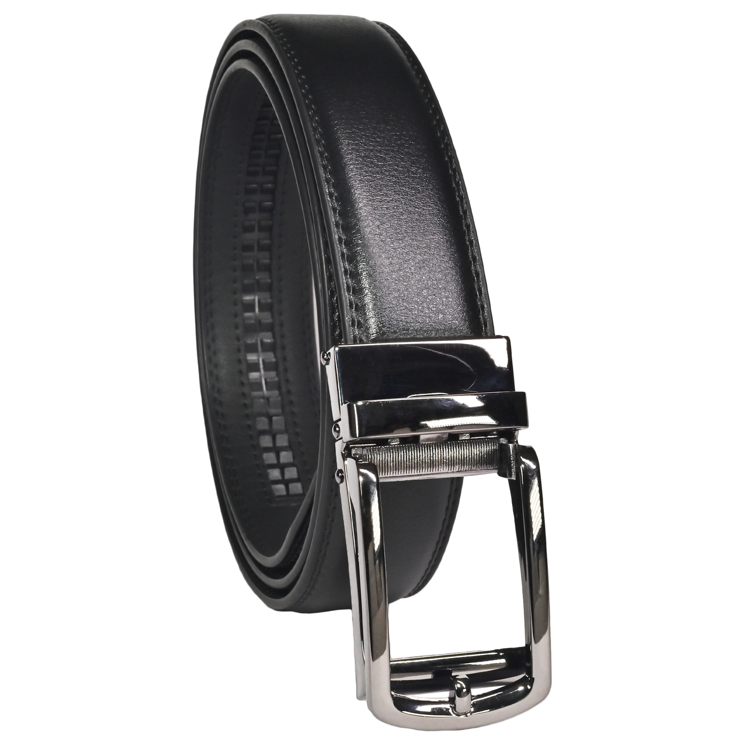 RABELL Genuine Leather Belt for men with Auto Lock mechanism Fit's size 28 to 46 inch (Titan Black)