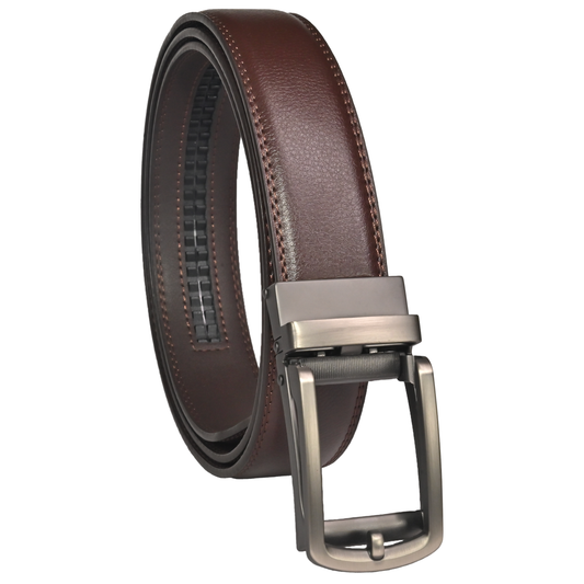 RABELL Genuine Leather Belt for men with Auto Lock mechanism Fit's size 28 to 46 inch (Gun metal)
