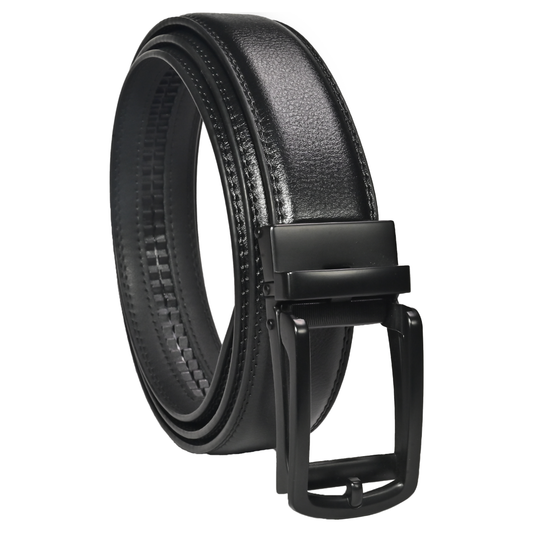 RABELL Genuine Leather Belt for men with Auto Lock mechanism Fit's size 28 to 46 inch (Phantom black)