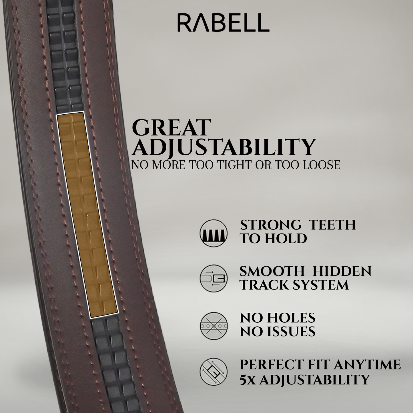 RABELL Genuine Leather Belt for men with Auto Lock mechanism Fit's size 28 to 46 inch (Amber Gold)