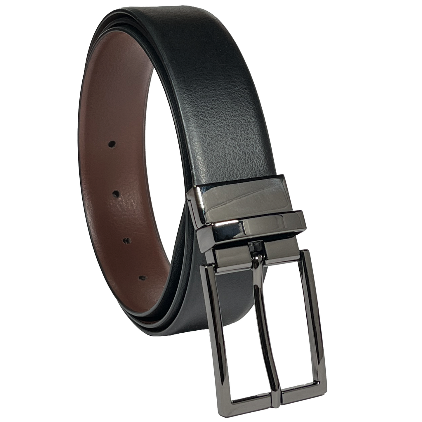 RABELL Reversible Italian Leather Belt Fit's size 28 to 46 inch (Titan Black)