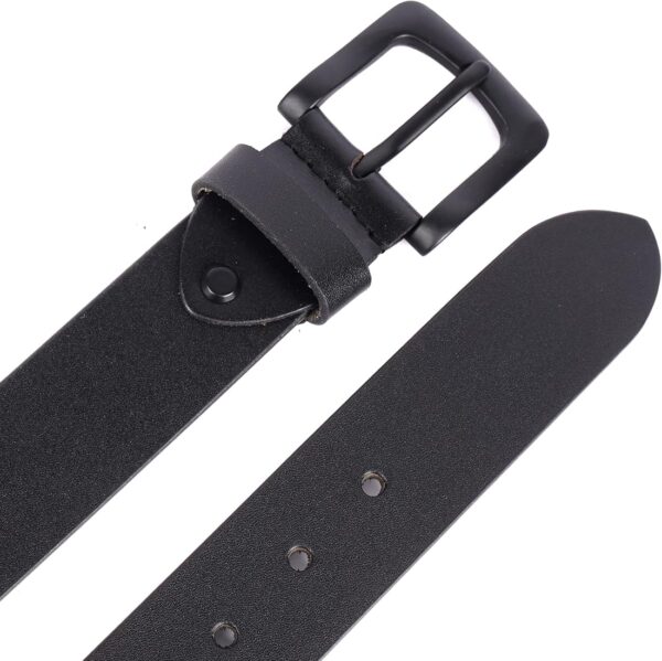 Black Leather Belt for Men - Image 3