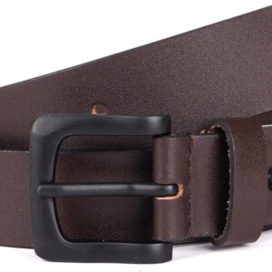 Matte Brown Leather Belt for Men