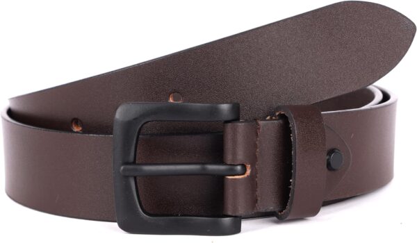 Brown Leather Belt for Men - Image 3