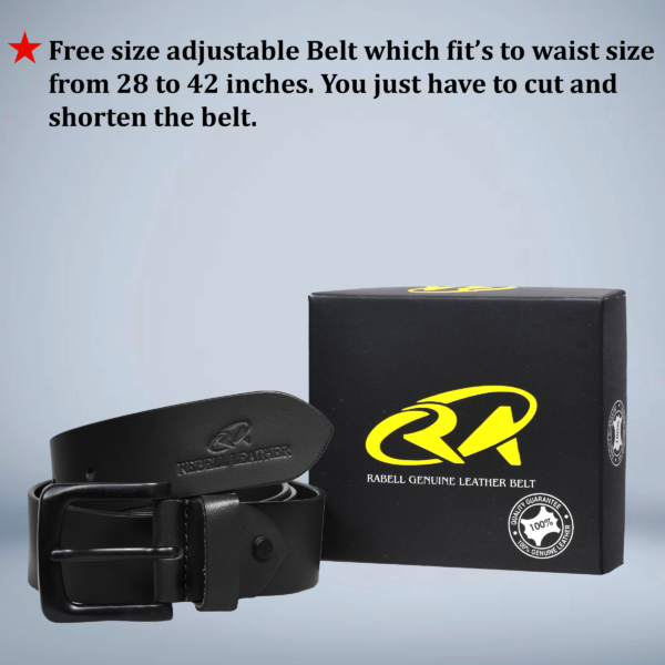 Rabell SpaceBlack  Leather belt for men - Image 3