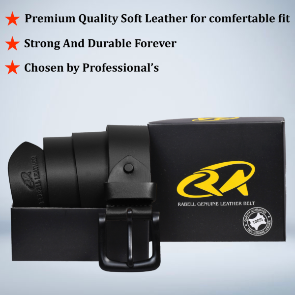 Rabell SpaceBlack  Leather belt for men - Image 4