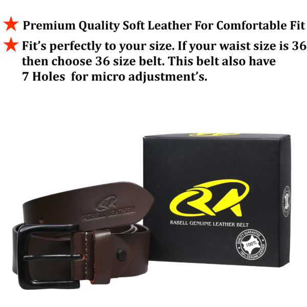 Rabell Brown Leather Belt - Image 3