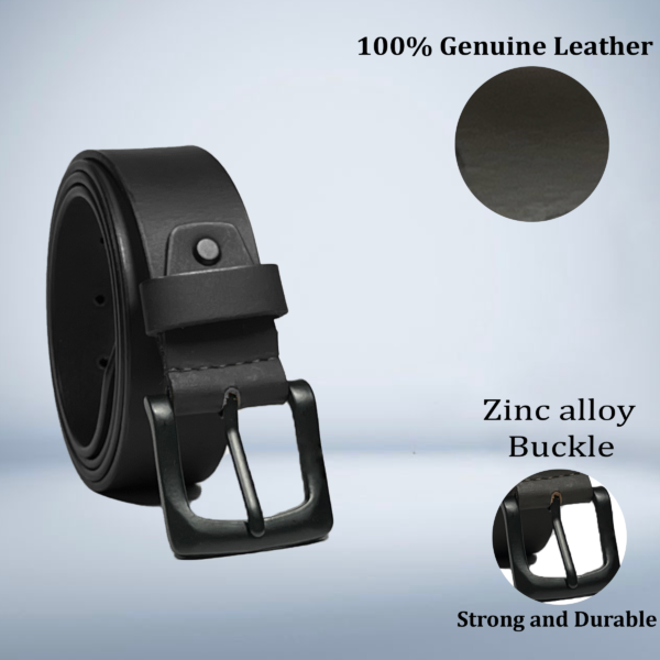 Black Smooth Leather Belt
