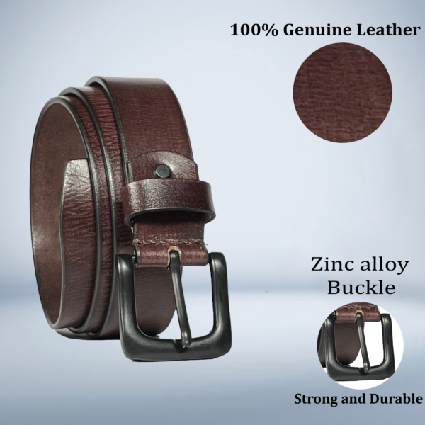 Handcrafted Brown Leather Belt For men - Image 2