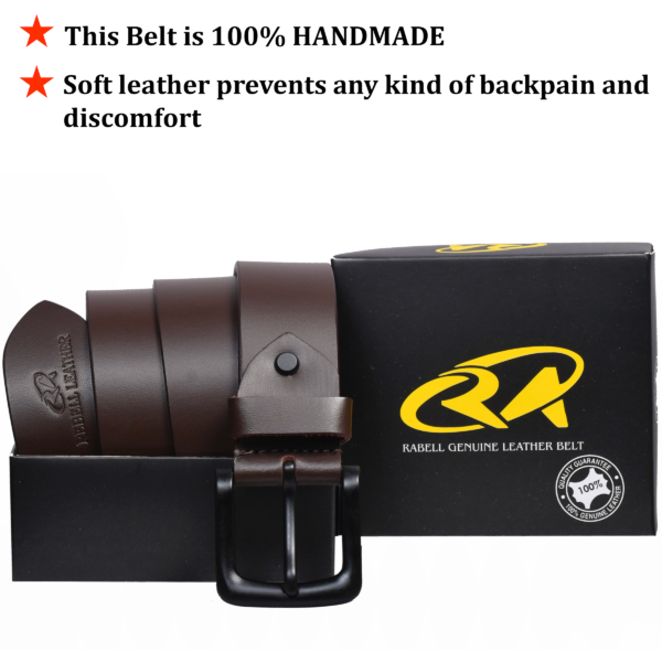 Rabell Brown Leather Belt - Image 4