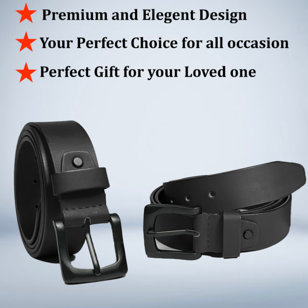 Black Smooth Leather Belt - Image 6