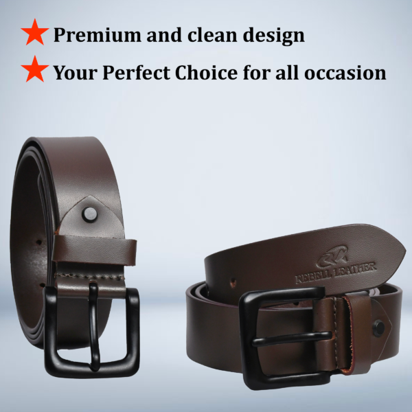 Rabell Brown Leather Belt - Image 5